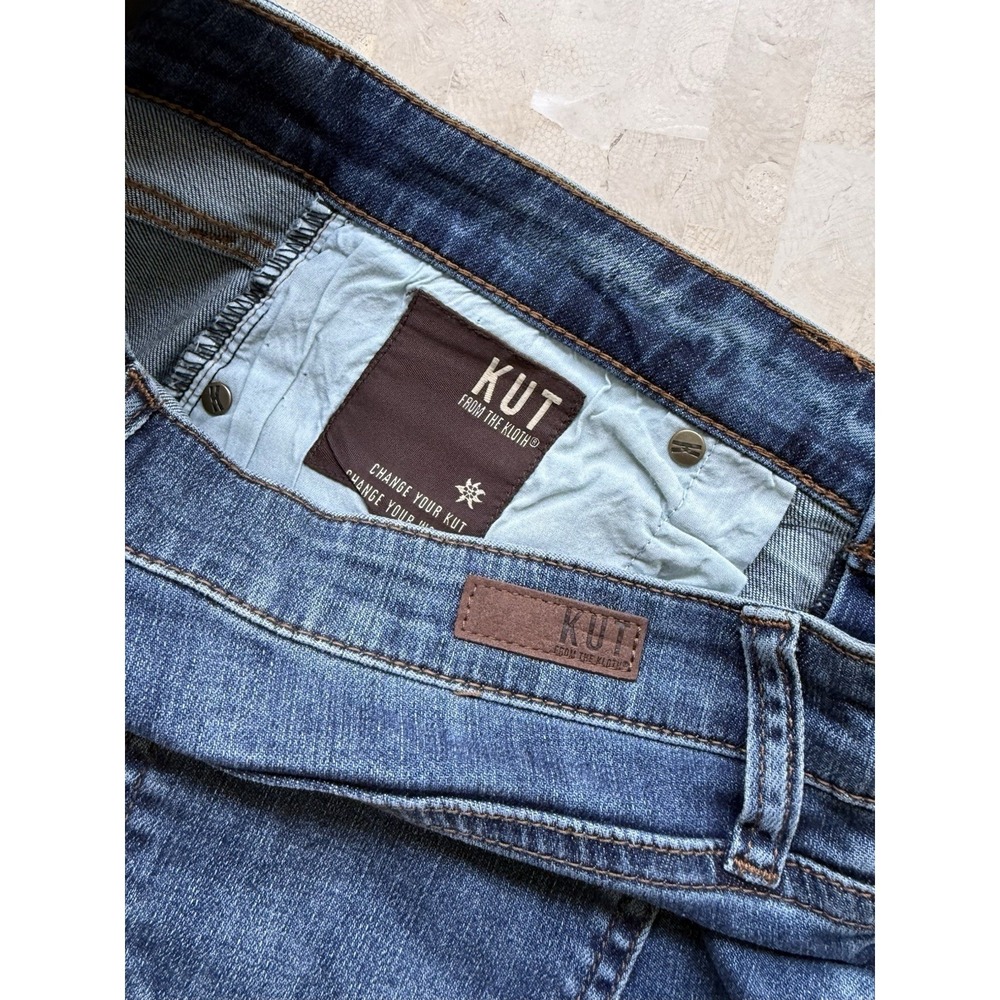 Kut From The Kloth High Rise Distressed Denim Roll Hem Shorts‎ Button Fly NWT 8 - Picture 6 of 6